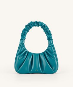 Gabbi Ruched Hobo Handbag - Peacock Blue