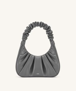 Gabbi Ruched Hobo Handbag - Gray