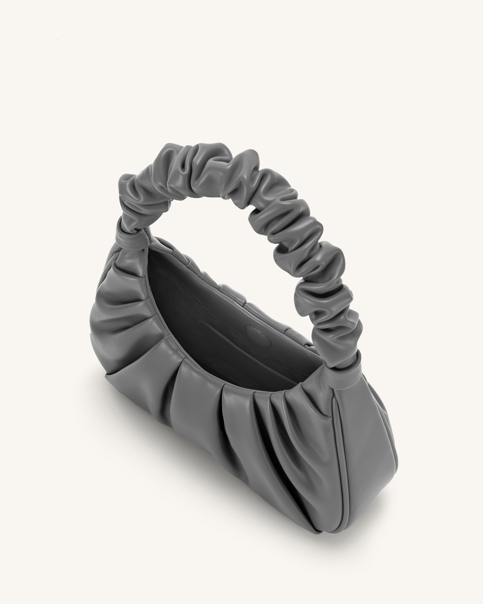 Gabbi Ruched Hobo Handbag - Gray - Image 3