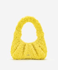 Gabbi Faux Fur Hobo Handbag - Yellow