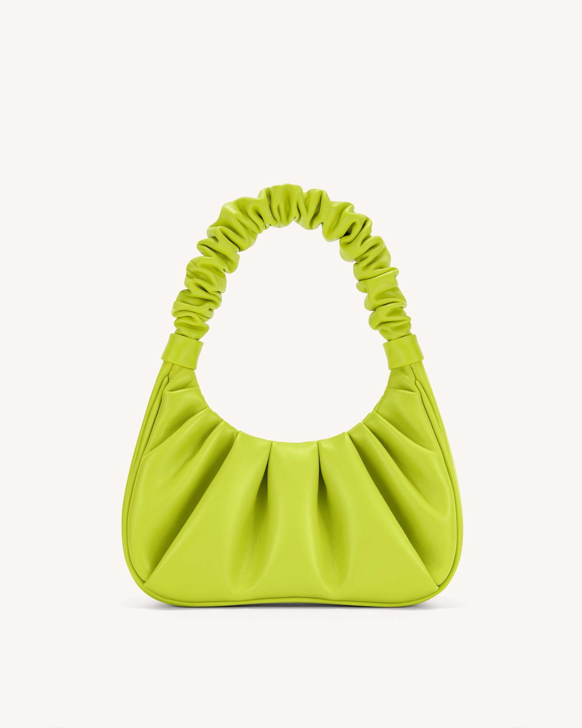 Gabbi Ruched Hobo Handbag - Cyber Lime - Image 3
