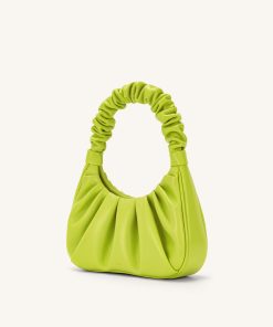 Alternative view of Gabbi Ruched Hobo Handbag - Cyber Lime