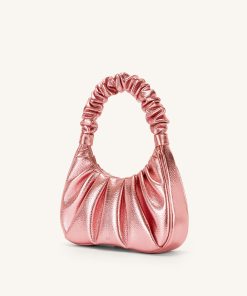 Alternative view of Gabbi Metallic Ruched Hobo Handbag - Pink