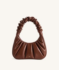 Gabbi Ruched Hobo Handbag - Umber