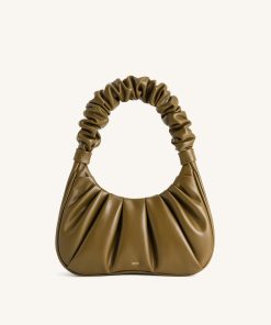 Gabbi Ruched Hobo Handbag - Dark Olive
