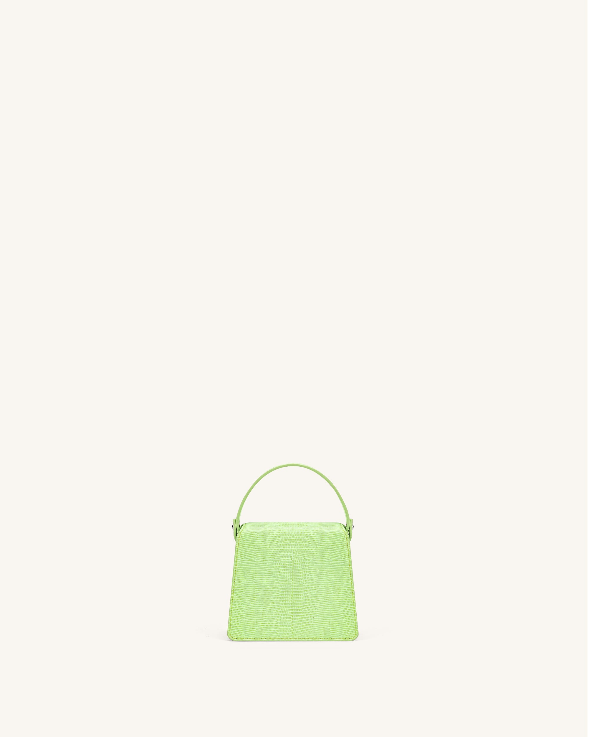 Fae Mini Top Handle Bag - Lime Green Lizard - Image 3