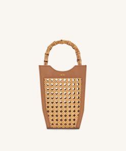 FEI Faux Bamboo Woven Phone Bag - Brown