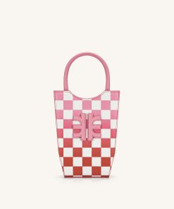FEI Gradient Checkerboard Phone Bag - Begonia Pink & Red