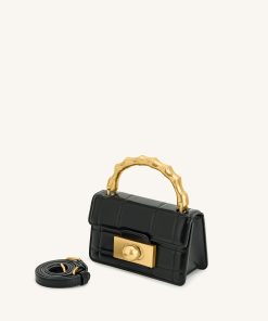 Alternative view of Kaia Bamboo Metal Handle Handbag - Black