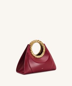 Alternative view of Amiya Leaf Handle Sculpture Bag - Wine Red