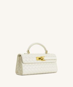 Alternative view of Keyla Weave Texture Top Handle Bag - White
