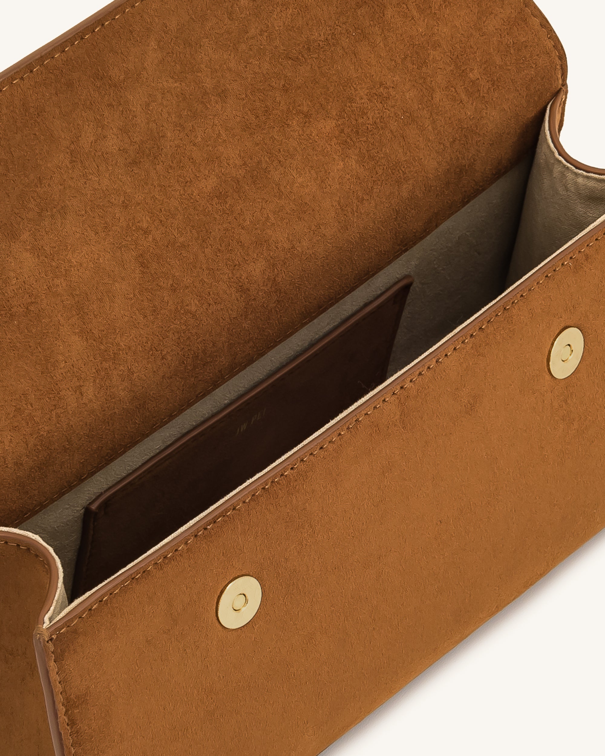 Keyla Faux Suede Top Handle Bag - Brown - Image 4