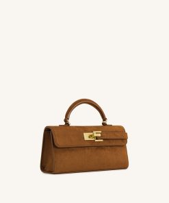 Alternative view of Keyla Faux Suede Top Handle Bag -  Brown