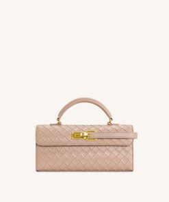 Keyla Weave Texture Top Handle Bag - Pink