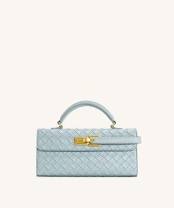Keyla Weave Texture Top Handle Bag - Blue