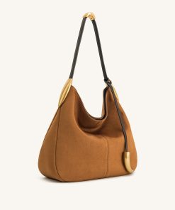 Alternative view of Nina Metal Charm Hobo Bag - Brown