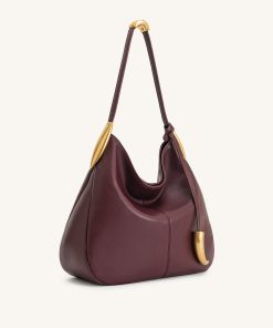 Alternative view of Nina Metal Charm Hobo Bag - Burgundy