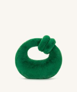 Abacus Faux Fur Top Handle Bag - Green