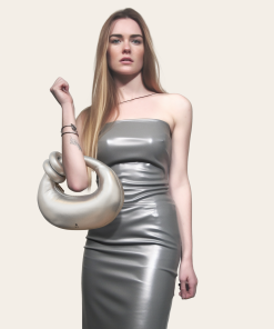 Alternative view of Abacus Top Handle Bag - Silver