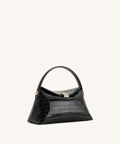 Alternative view of Talia Top Handle Bag - Black Croc