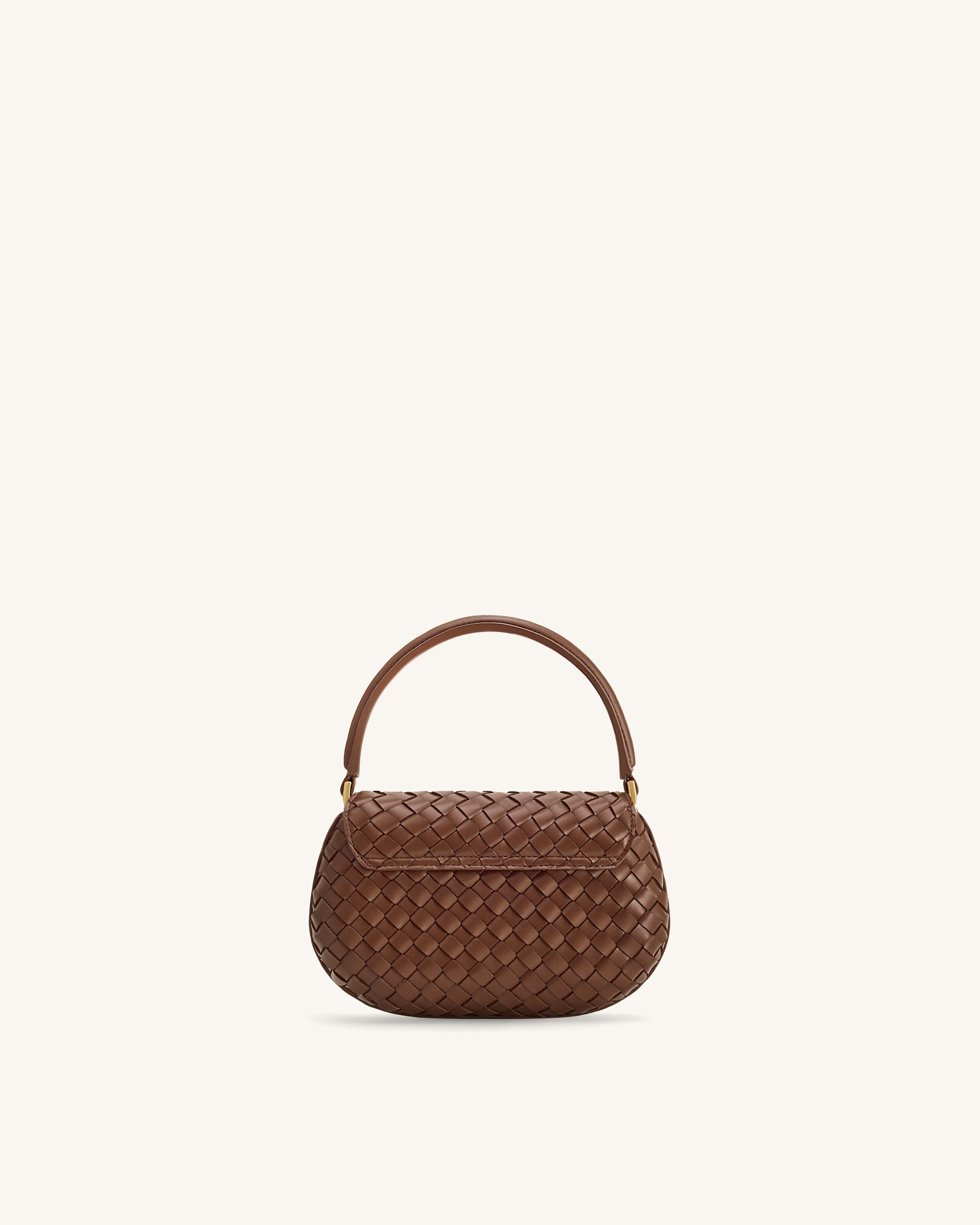 Zuri Hand Woven Round Top Handle Bag - Brown - Image 3