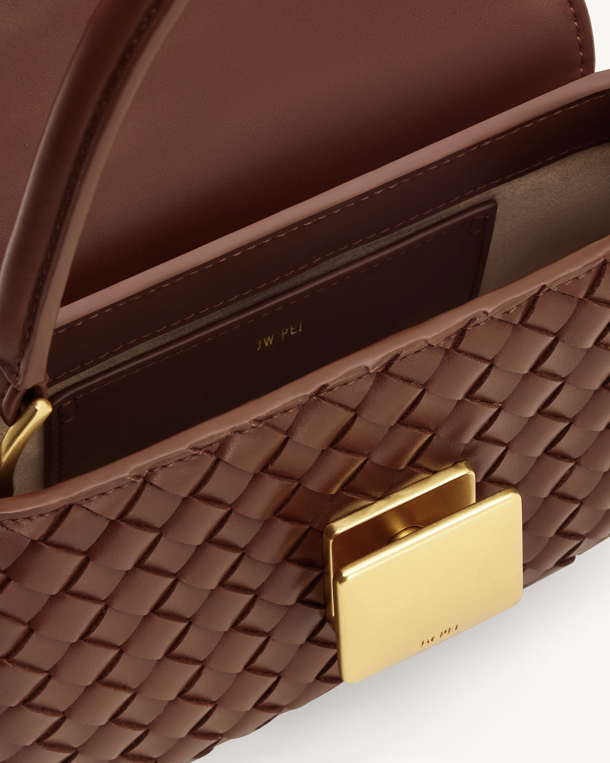 Zuri Hand Woven Round Top Handle Bag - Brown - Image 4