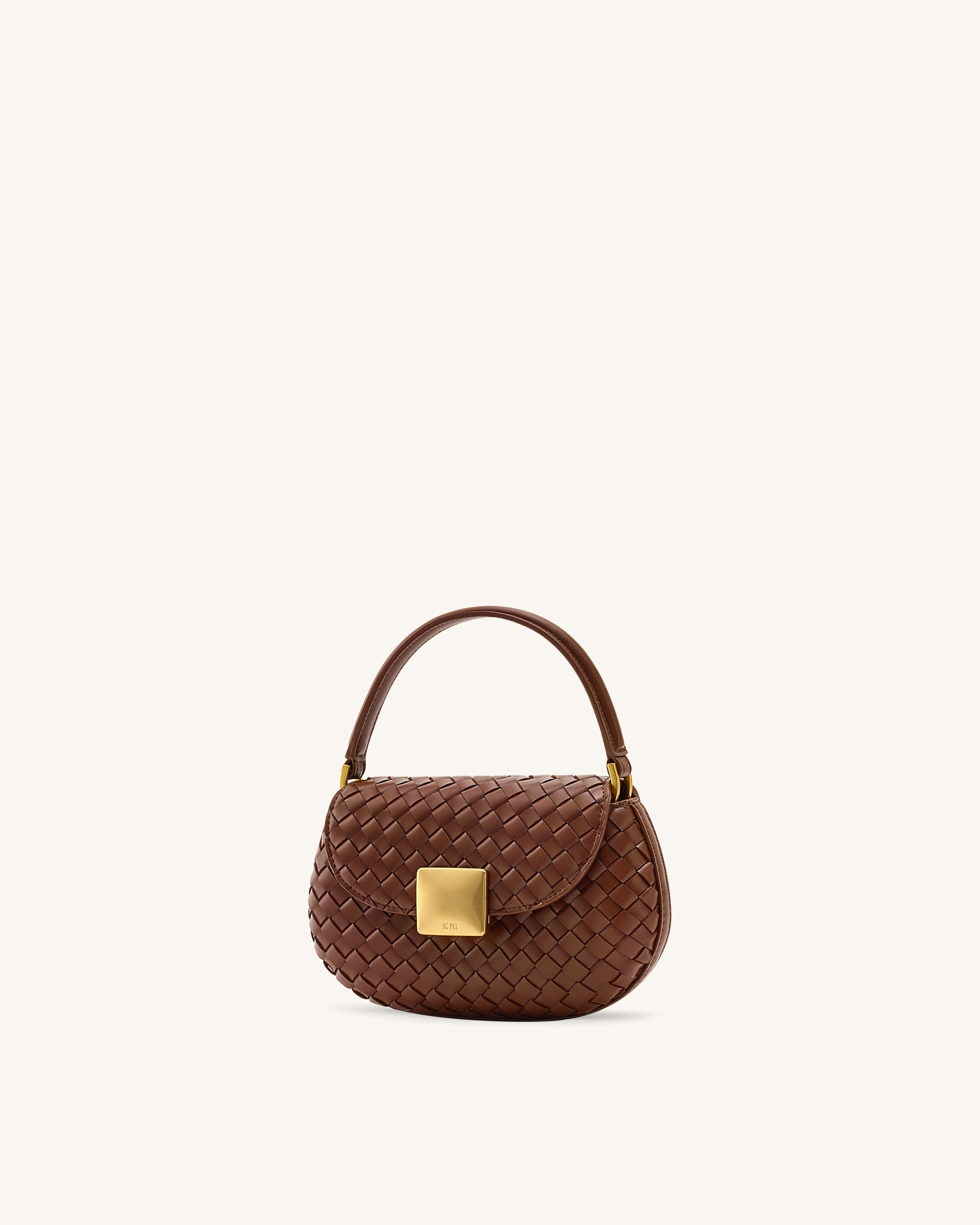 Zuri Hand Woven Round Top Handle Bag - Brown - Image 2