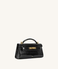 Alternative view of Noor Top Handle Bag - Black Croc