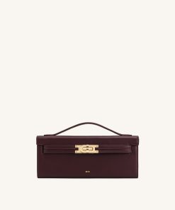 Bria Structured Top Handle Bag - Deep Burgundy