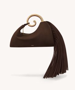 Nell Fringe Hardware Top Handle Bag - Deep Brown