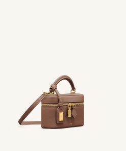 Alternative view of Cleo Box Shape Top Handle Bag - Brown