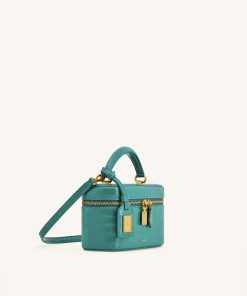 Alternative view of Cleo Box Shape Top Handle Bag - Green Croc