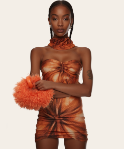 Alternative view of Abacus Faux Fur Mini Top Handle Bag - Orange