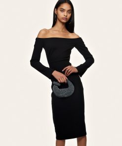 Alternative view of Abacus Artificial Crystal Mini Top Handle Bag - Anthracite