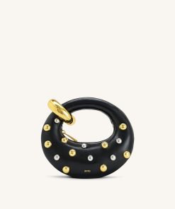 Abacus Studded Mini Top Handle Bag - Black