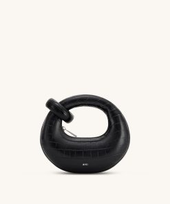 Abacus Mini Top Handle Bag - Black Croc