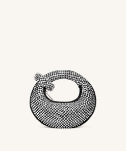 Abacus Artificial Crystal Mini Top Handle Bag - Black