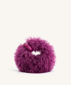 Abacus Faux Fur Mini Top Handle Bag - Purple