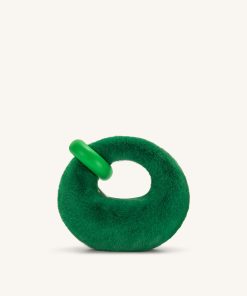 Abacus Faux Fur Mini Top Handle Bag- Grass Green
