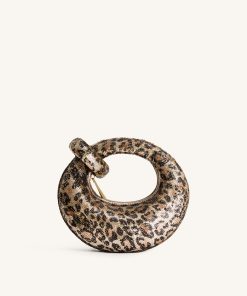 Abacus Metallic Sequin Mini Top Handle Bag - Leopard Print