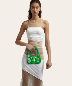 Alternative view of Gabbi Floral Medium Ruched Hobo Handbag - Green