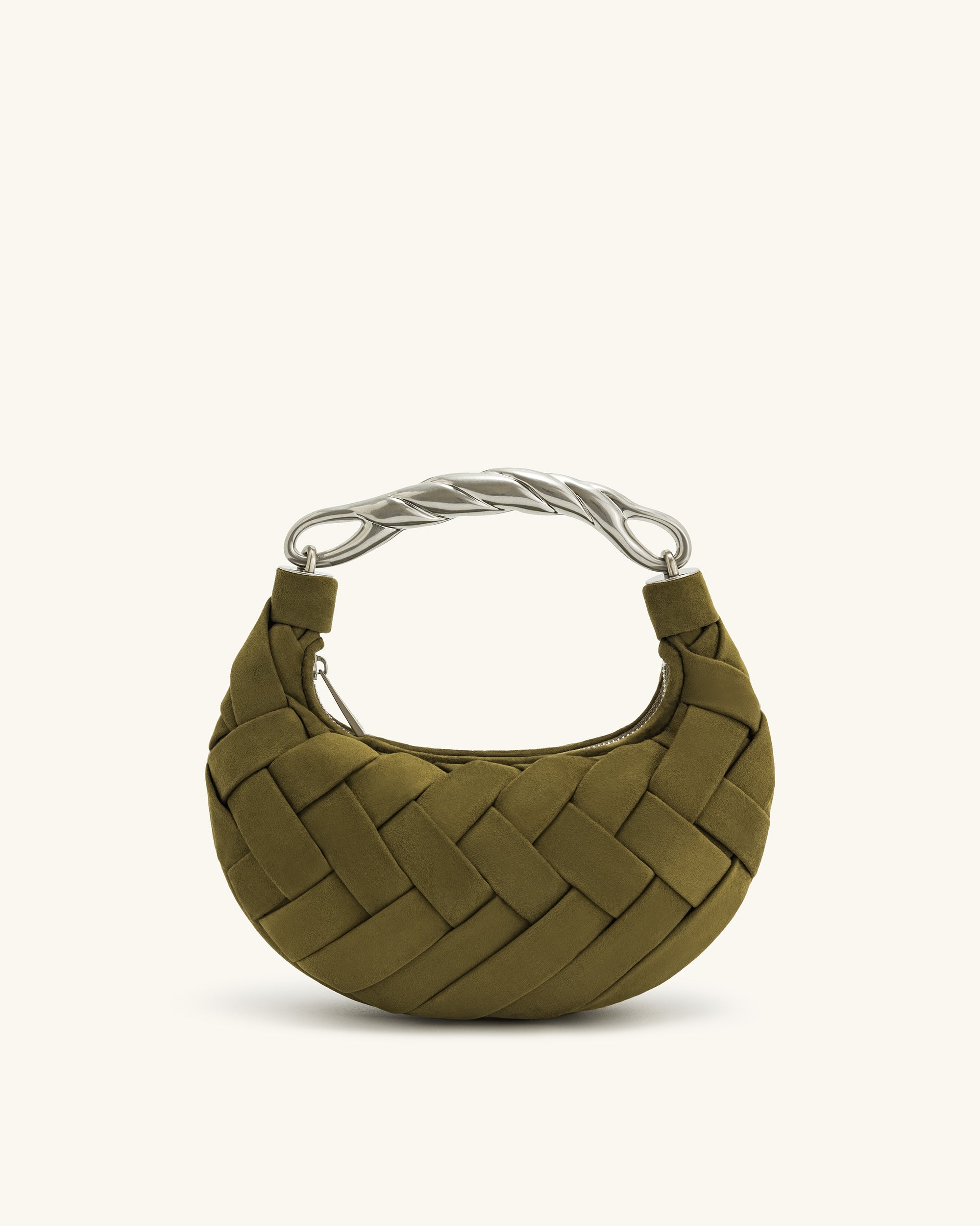 Orla Weave Handbag - Dark Olive - Image 3