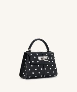 Alternative view of Elise Artificial Crystal Top Handle Bag - Black