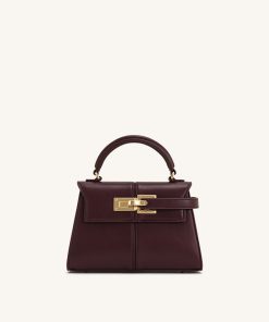 Elise Top Handle Bag - Deep Burgundy