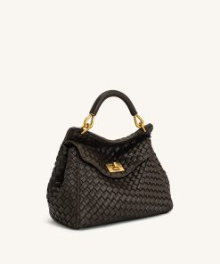 Alternative view of Lucia Classic Top Handle Woven Bag - Dark Brown