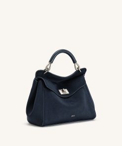 Alternative view of Lucia Classic Faux Suede Top Handle Bag - Navy Blue