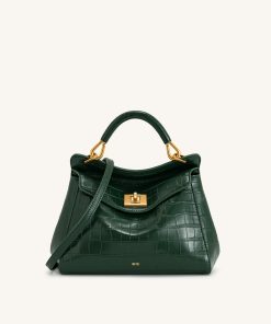 Lucia Classic Top Handbag - Green Croc