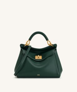Lucia Classic Top Handbag - Dark Green