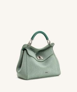 Alternative view of Lucia Classic Faux Suede Top Handle Bag - Matcha Green