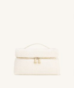 Thea Faux Fur Top Handle Bag - Cream